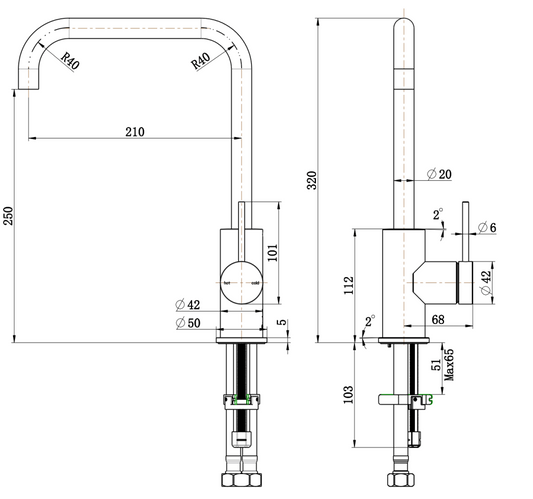 Mica Soft-Square Sink Mixer – Chrome