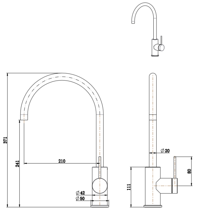 Mica Gooseneck Sink Mixer – Dusk Bronze