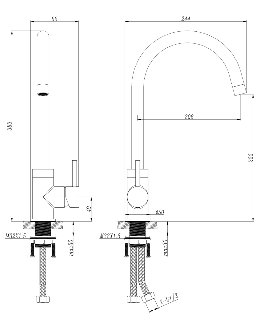 LVB Mica Gooseneck Sink Mixer