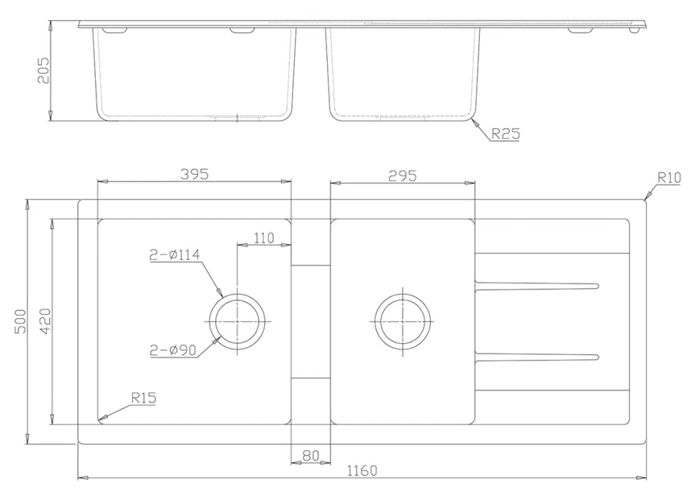 Fomos Sink 1160 x 500mm