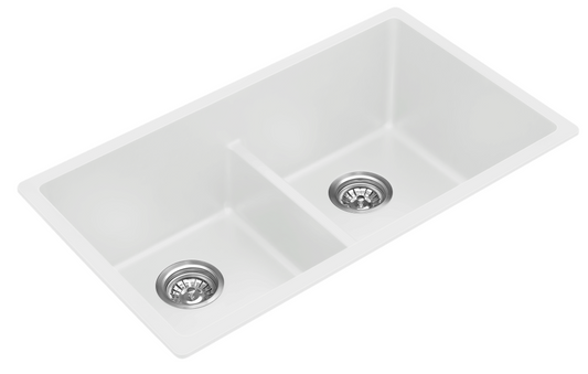 Fomos Sink 790 x 460mm - Double Bowl – White