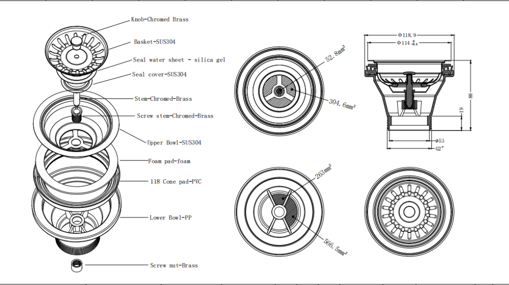 Sink Drain – Black