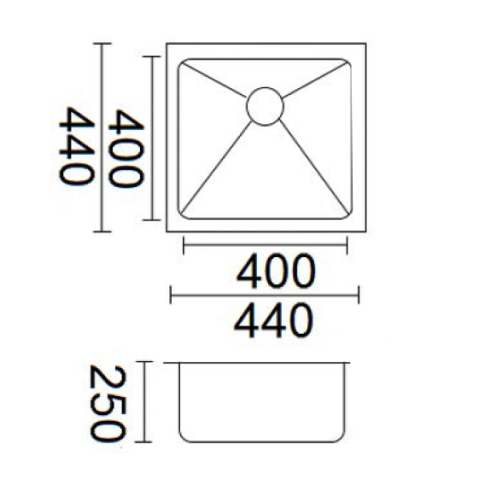 Luminare Sink 440 x 440mm – Stainless Steel