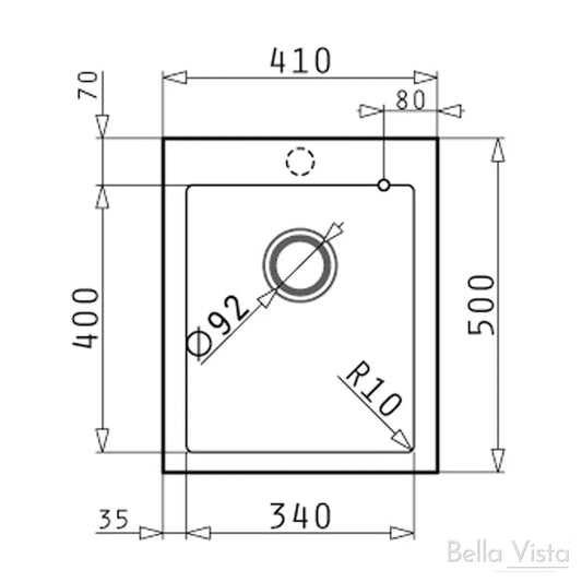 Pradus Sink 410 x 50mm - Graphite Carbon