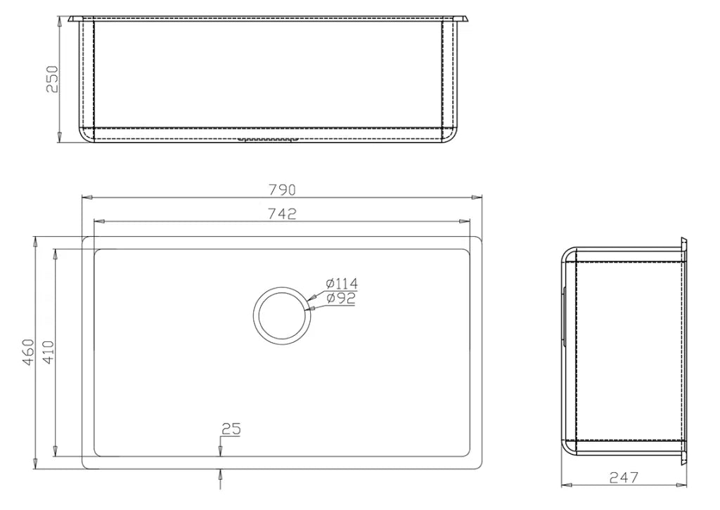 Fomos Sink 790 x 460mm – Single Bowl