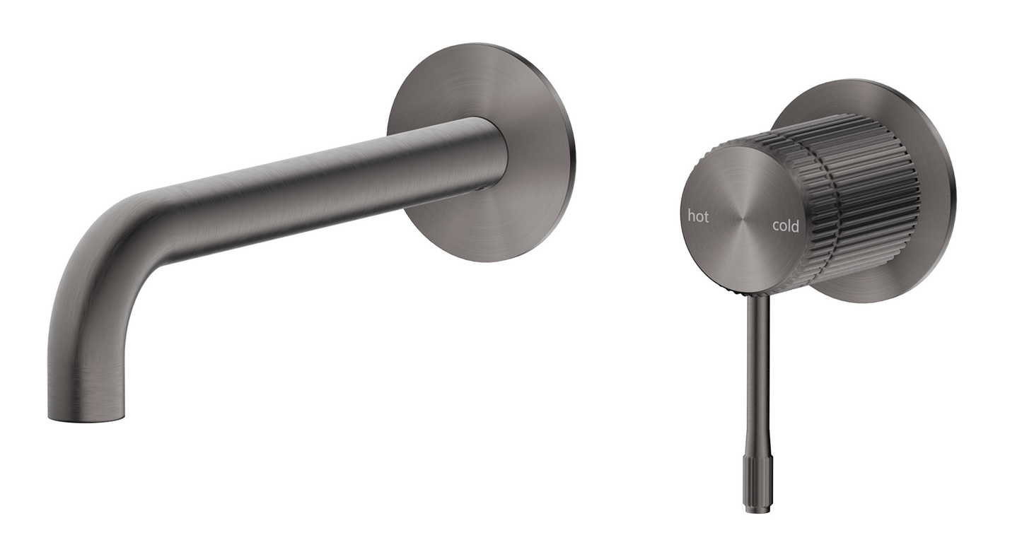 Mica Fluted Wall-Spout Combo – Gunmetal