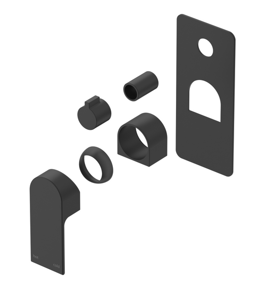 Beki Shower Mixer - Square Plate - TRIM KIT ONLY – Black
