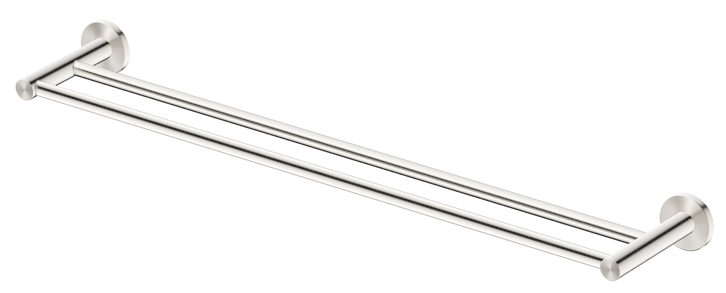 Mica Double Towel Rail 800 – Brushed Nickel