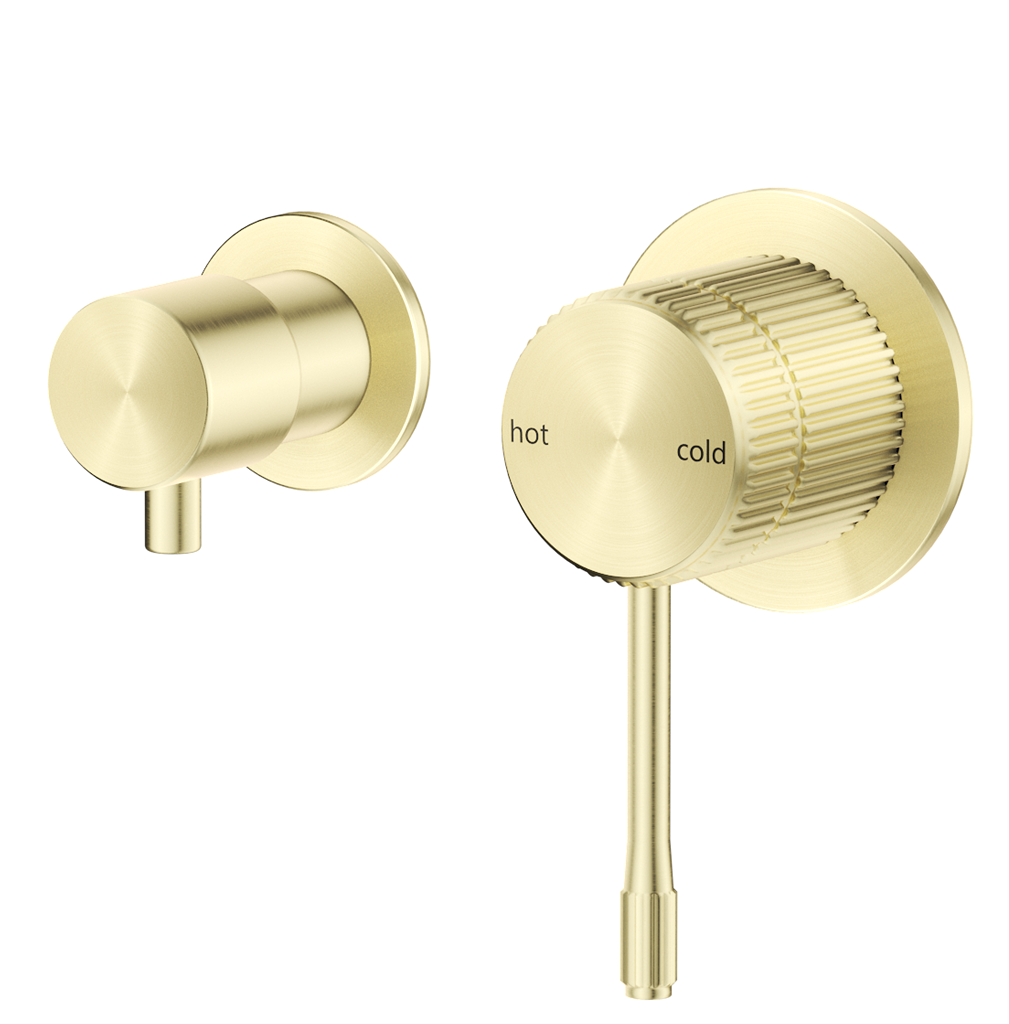 Mica Fluted Shower Mixer Diverter - Sideways – French Gold