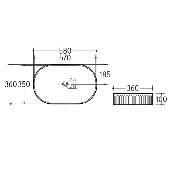 Corrine 580 x 360mm – Matte White