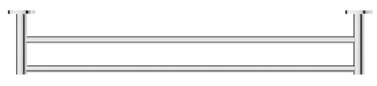 Mica Double Towel Rail 600  – Chrome