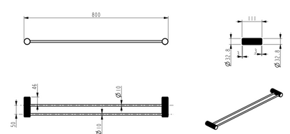 Mica Fluted Double Towel Rail – Dusk Bronze