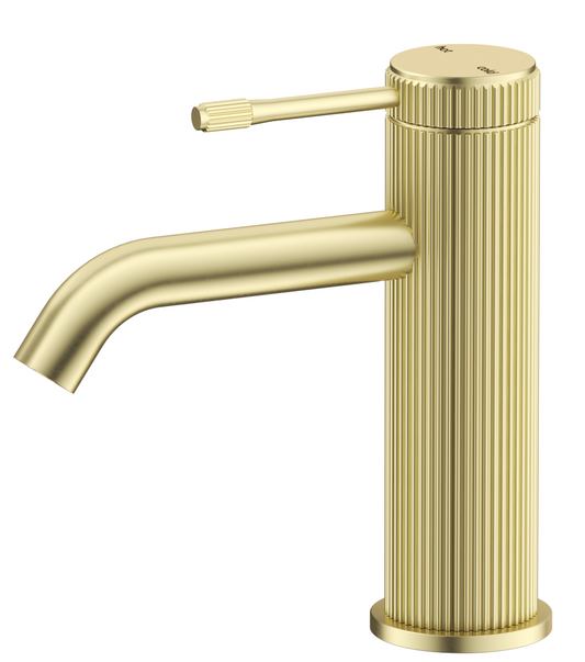 Mica Fluted Basin Mixer – French Gold