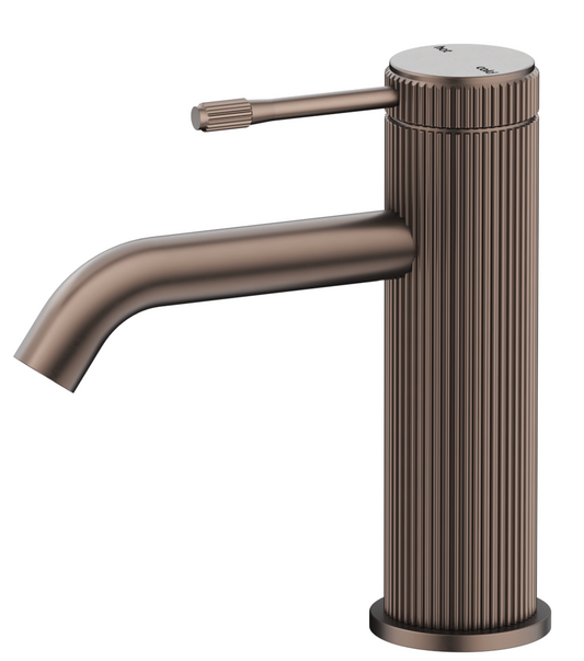 Mica Fluted Basin Mixer – Dusk Bronze
