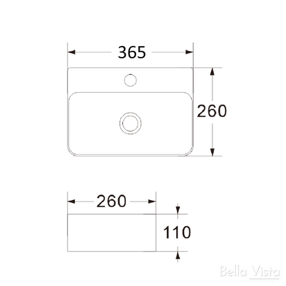Mallory 365 x 260mm – White