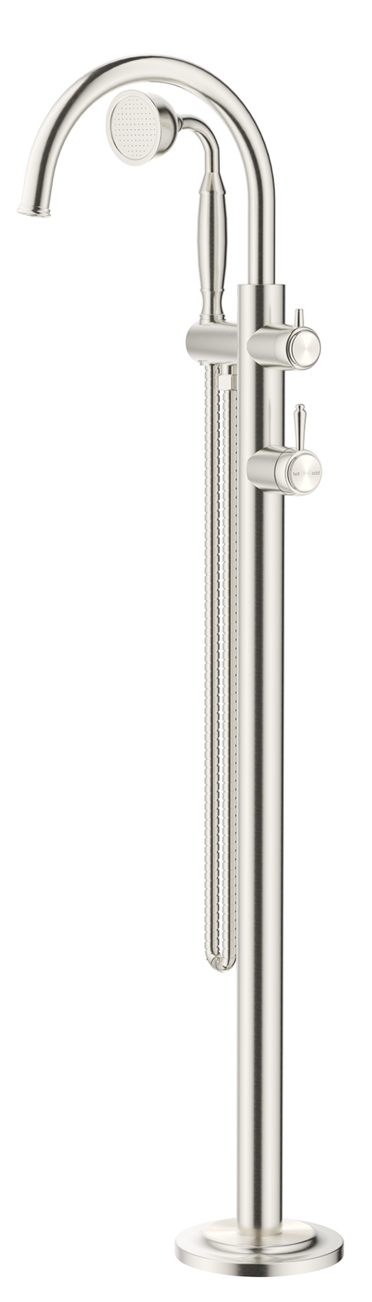 Mica Heritage Freestanding Bath Mixer with Hand Shower – Brushed Nickel