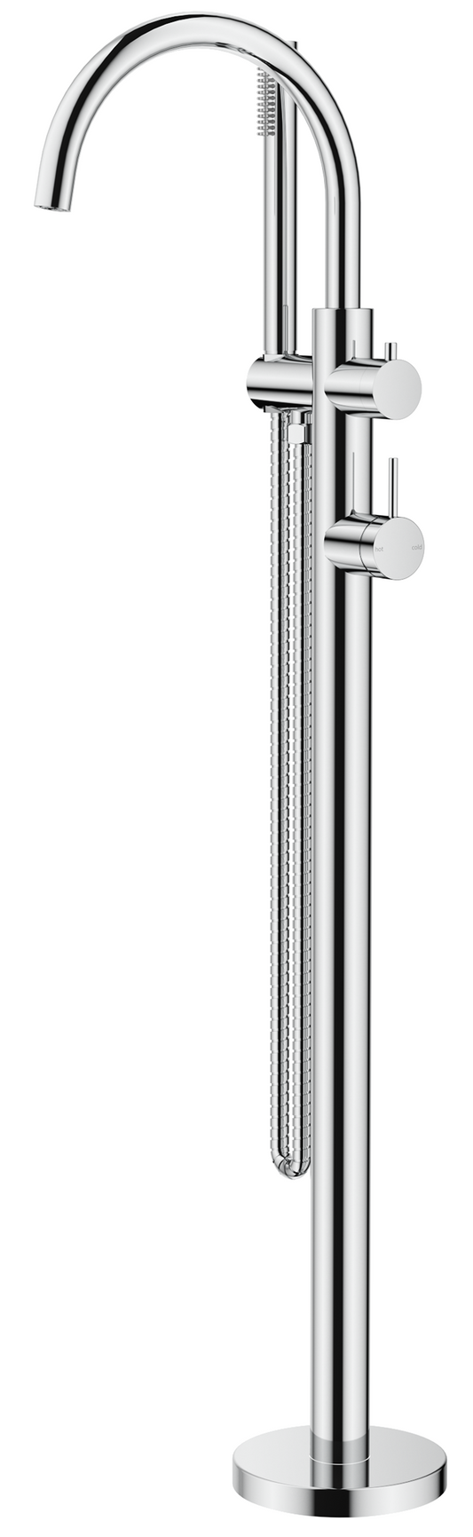 Mica Freestanding Bath Mixer with Hand Shower – Chrome