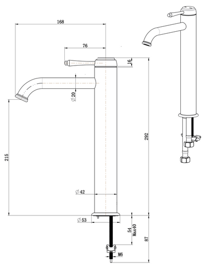 Mica Heritage Tall Basin Mixer – Brushed Nickel