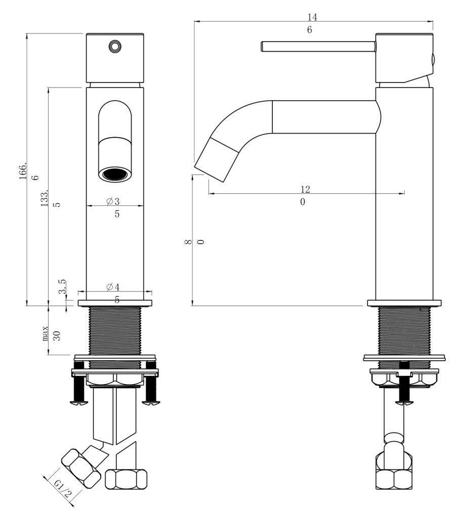 LVB Mica Basin Mixer - Curved Spout