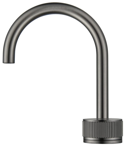 Mica Fluted Soft-Square Hob Basin Mixer Set – Gunmetal