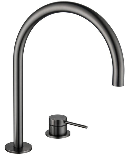 Mica Gooseneck Hob Sink/Basin Mixer Set – Gunmetal