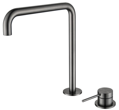 Mica Soft-Square Hob Sink/Basin Mixer Set – Gunmetal