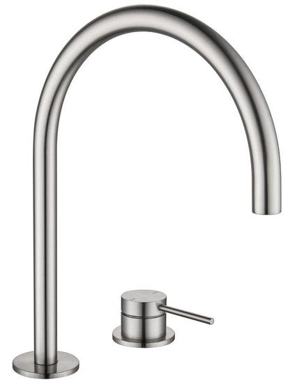 Mica Gooseneck Hob Sink/Basin Mixer Set – Brushed Nickel