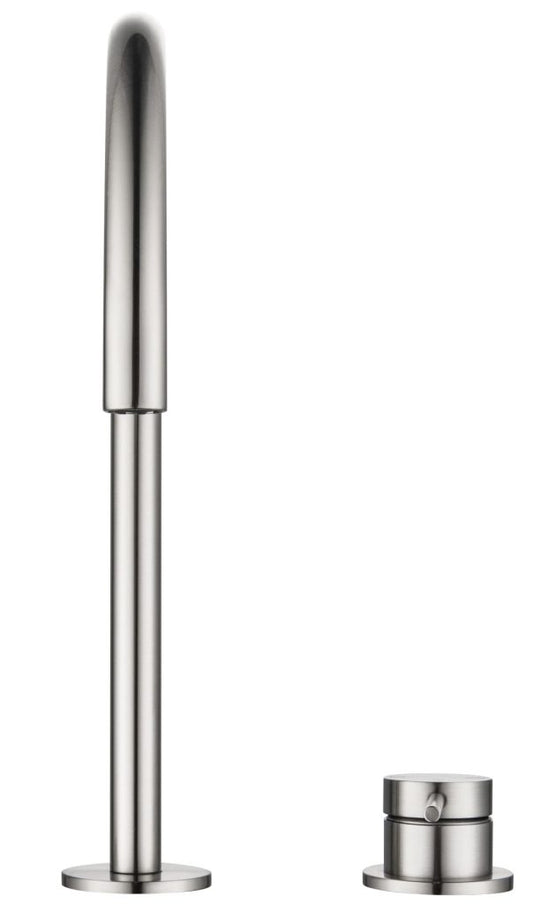 Mica Gooseneck Hob Sink/Basin Mixer Set – Brushed Nickel