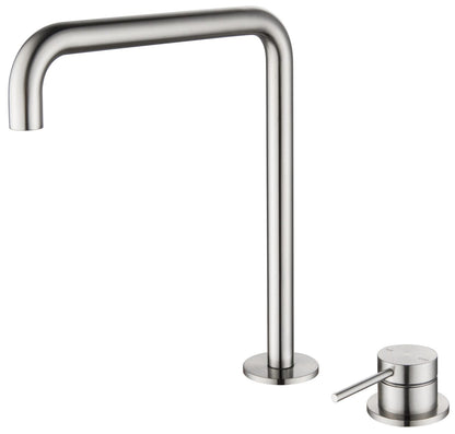 Mica Soft-Square Hob Sink/Basin Mixer Set – Brushed Nickel