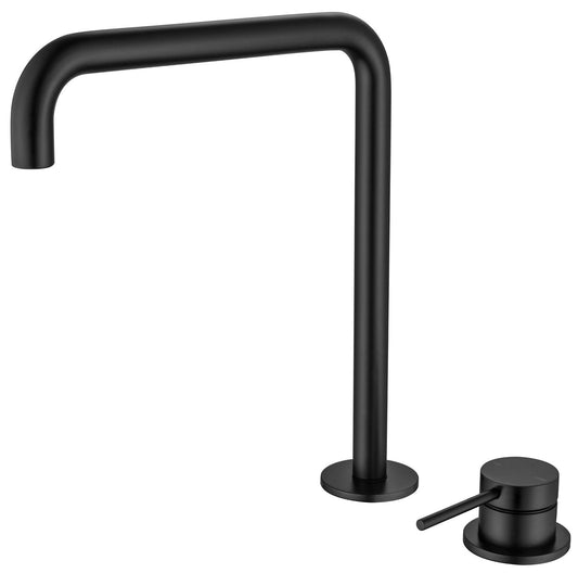 Mica Soft-Square Hob Sink/Basin Mixer Set – Black