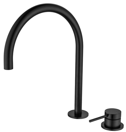 Mica Gooseneck Hob Sink/Basin Mixer Set – Black