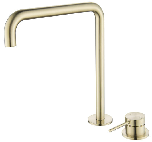 Mica Soft-Square Hob Sink/Basin Mixer Set – French Gold