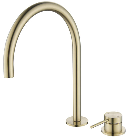 Mica Gooseneck Hob Sink/Basin Mixer Set – French Gold