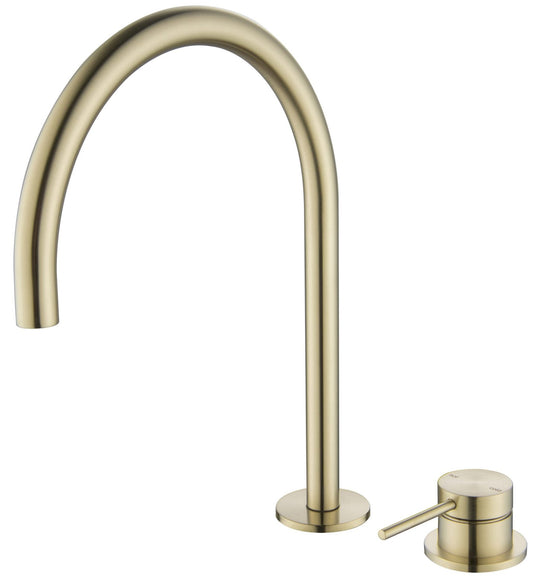 Mica Gooseneck Hob Sink/Basin Mixer Set – French Gold