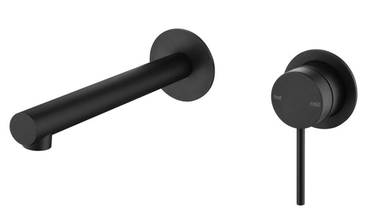 Mica Wall-Spout Combo - Straight Spout - 2P - TRIM KIT ONLY – Black