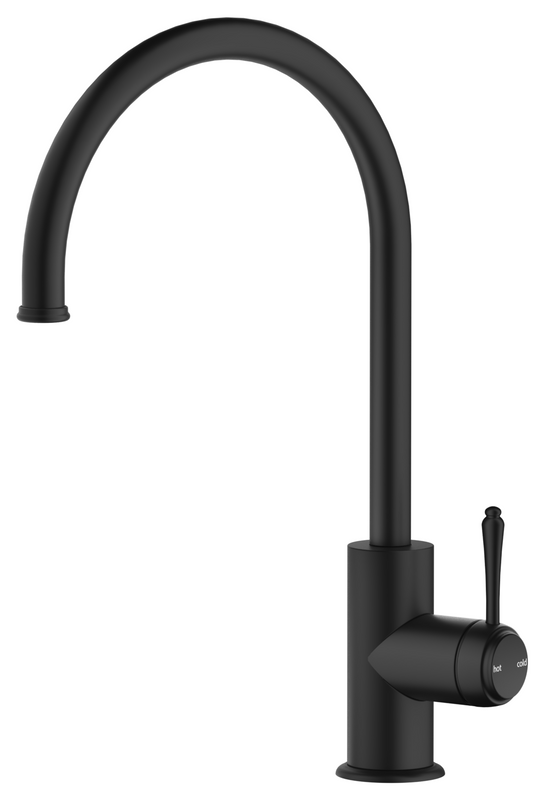 Mica Heritage Gooseneck Sink Mixer – Black