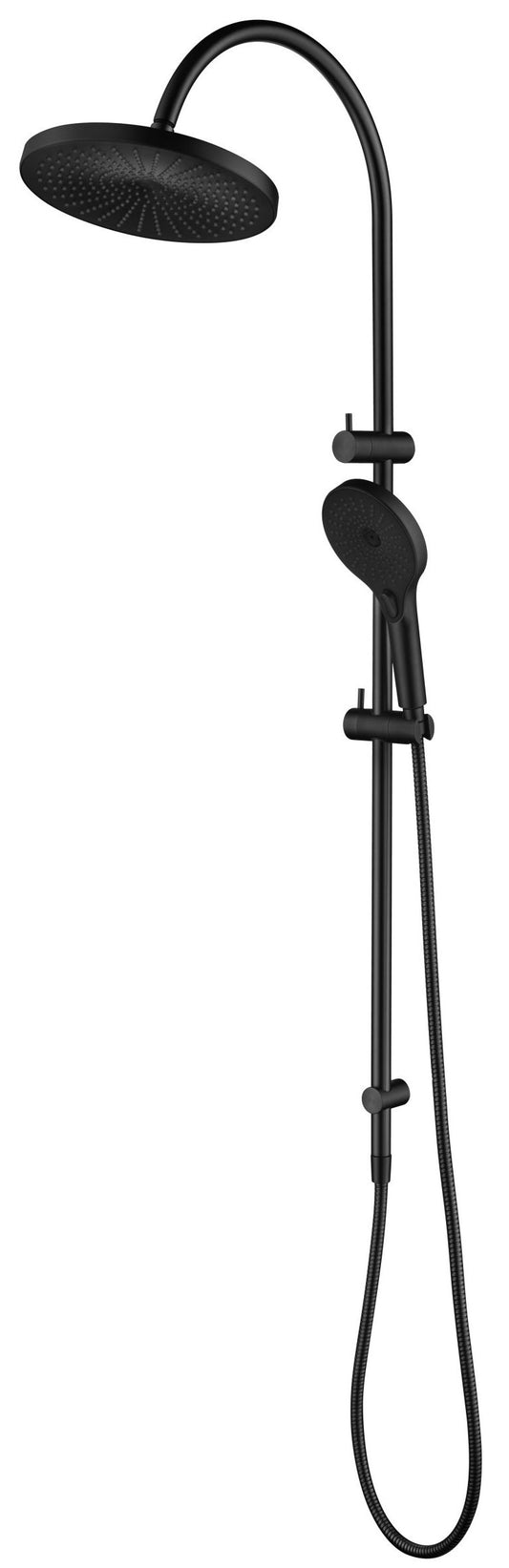 Mica Gooseneck Dual Shower Rail – Black