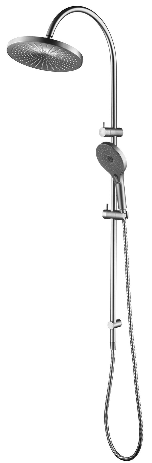 Mica Gooseneck Dual Shower Rail – Brushed Nickel