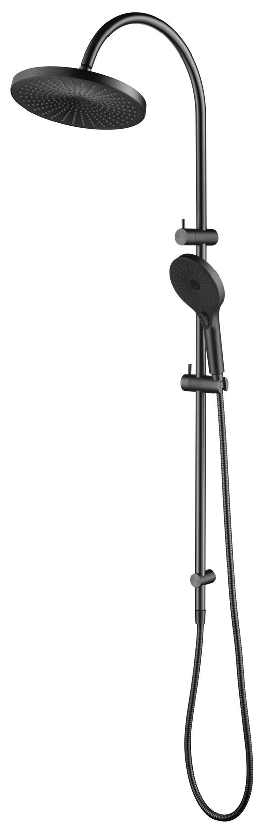 Mica Gooseneck Dual Shower Rail – Gunmetal