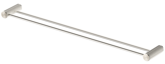 Mica Fluted Double Towel Rail – Brushed Nickel