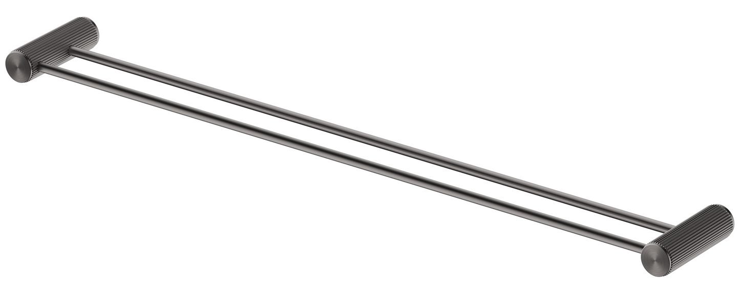 Mica Fluted Double Towel Rail – Gunmetal