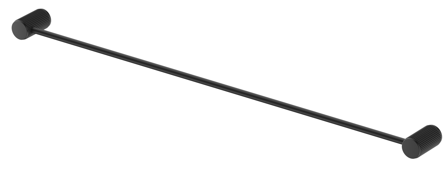 Mica Fluted Single Towel Rail – Black