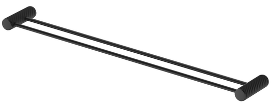 Mica Fluted Double Towel Rail – Black