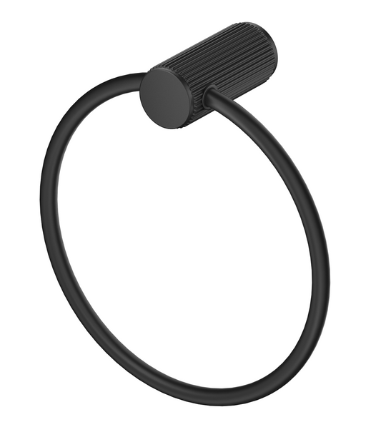 Mica Fluted Towel Ring – Black