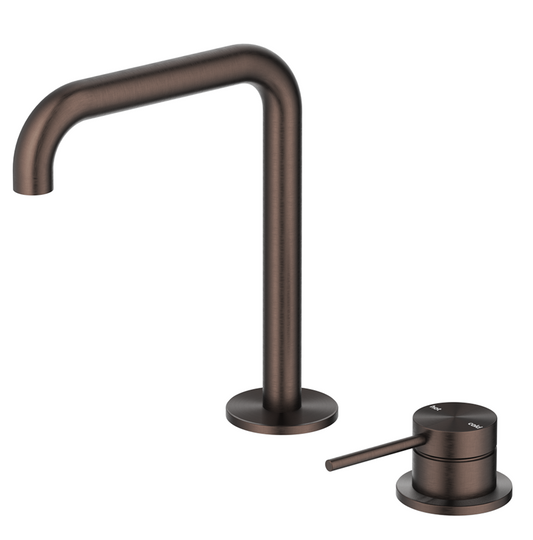 Mica Soft-Square Hob Basin Mixer Set – Dusk Bronze