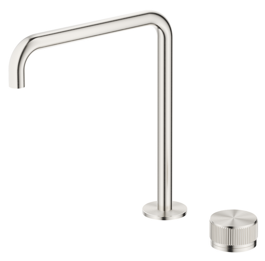 Mica Fluted Soft-Square Hob Sink/Basin Mixer Set – Brushed Nickel
