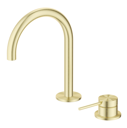 Mica Gooseneck Hob Basin Mixer Set – French Gold