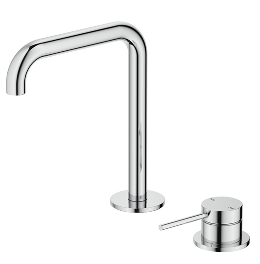 Mica Soft-Square Hob Basin Mixer Set – Chrome