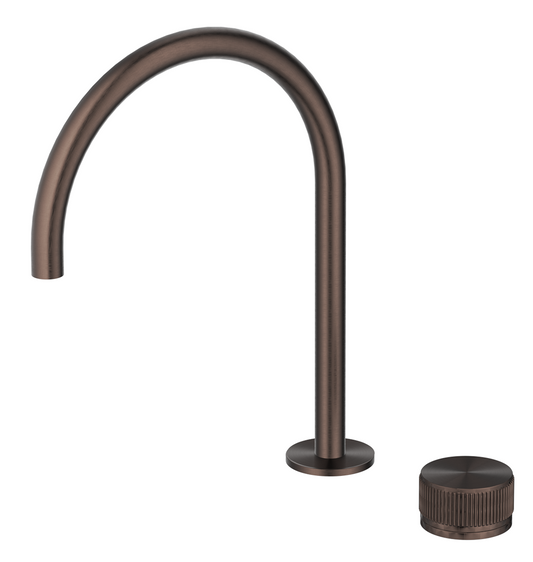 Mica Fluted Gooseneck Hob Sink/Basin Mixer Set – Dusk Bronze