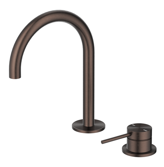 Mica Gooseneck Hob Basin Mixer Set – Dusk Bronze